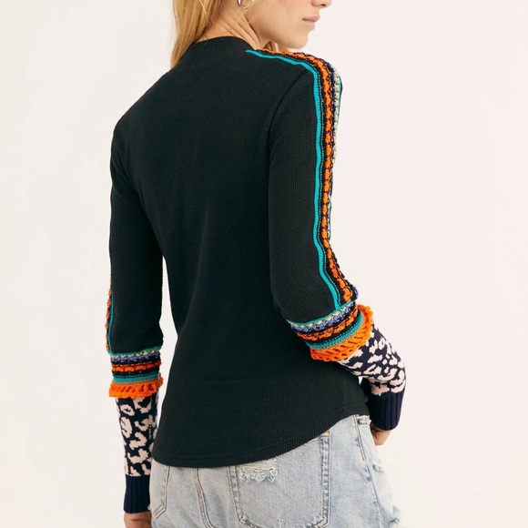 Free People Black Multi Switch It Up Thermal Top - Picture 2 of 7